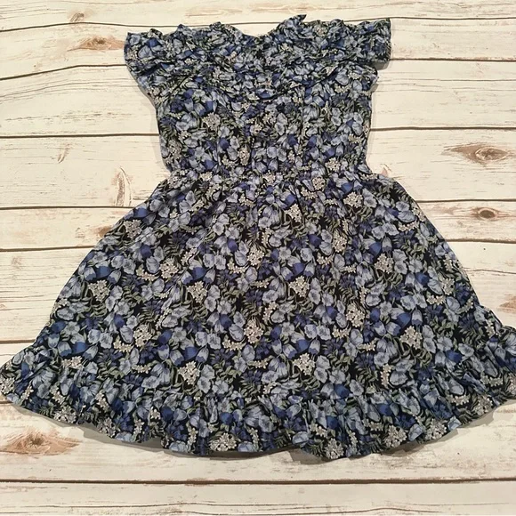 janie and jack blue floral dress Janie and Jack | Floral Flutter Sleeve Smocked Dress